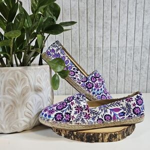 New Talbots Floral Espadrille Slip-On Flats Women’s 9